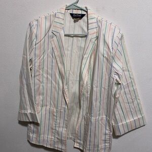 The Limited Multicolor Striped Blazer Golf Jacket with Shoulder Pads Vintage